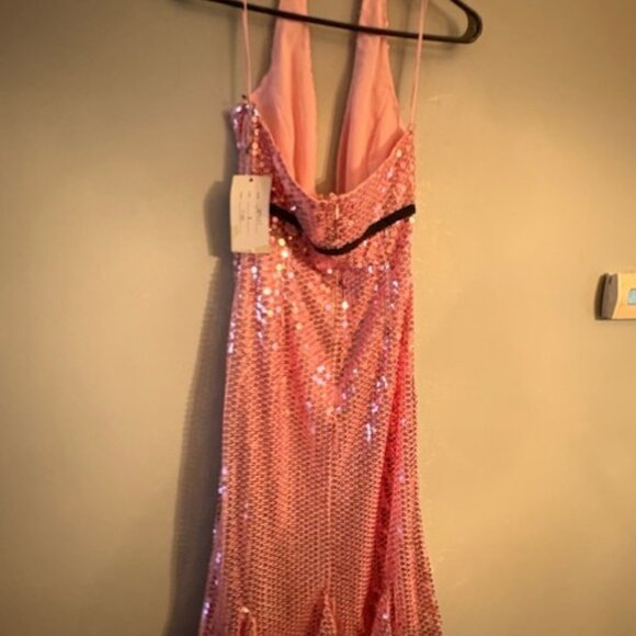NWT Vintage Y2K Jovani Sequin Halter Dress - Picture 2 of 4